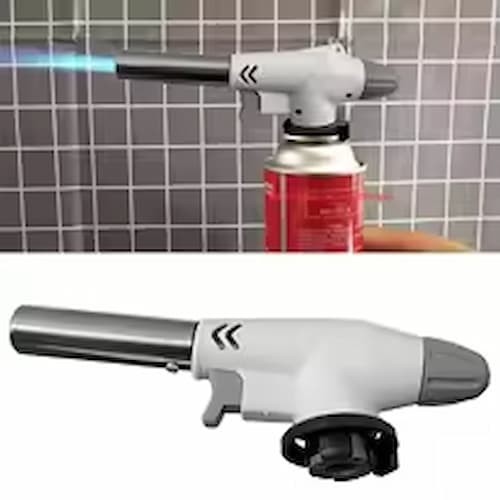 Outdoor Butane Gas Torch Burner Adjustable Flame for Camping Cooking BBQ Baking