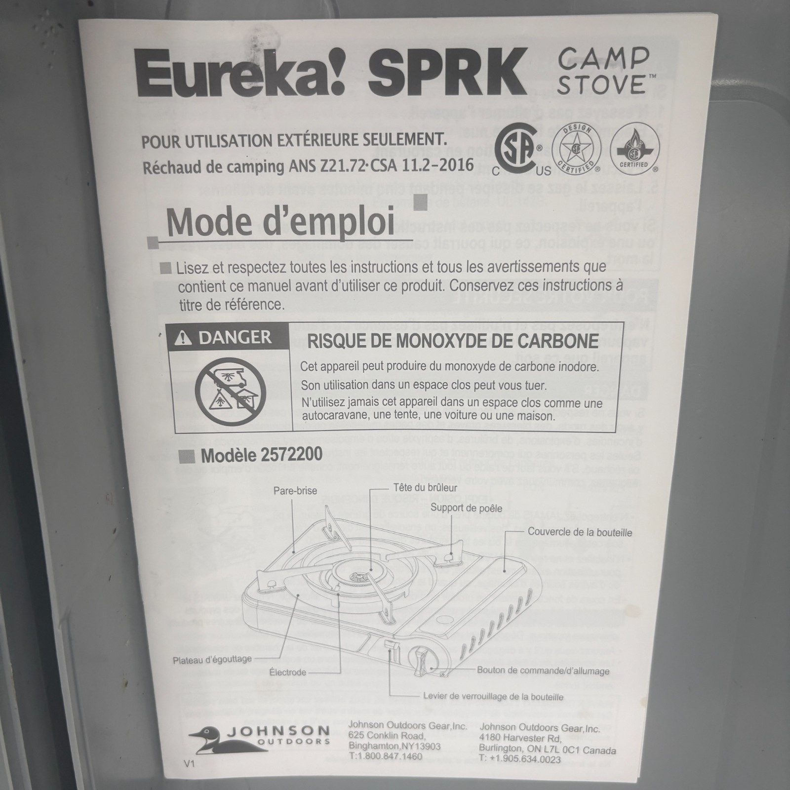 Eureka SPRK Camp Stove Lot Of 2 Portable Gas Butane Camping Stoves Cases