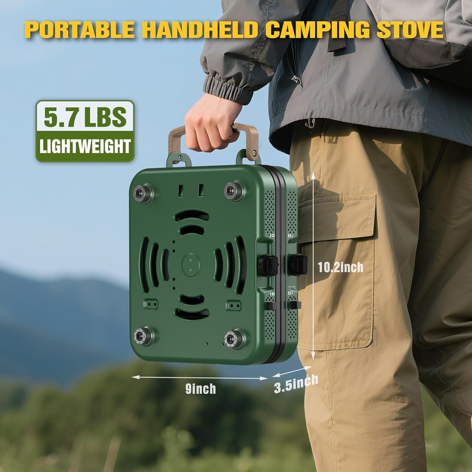 Portable 2 Burner Camping Stove with Grill & Carrying Bag – 20000 BTU