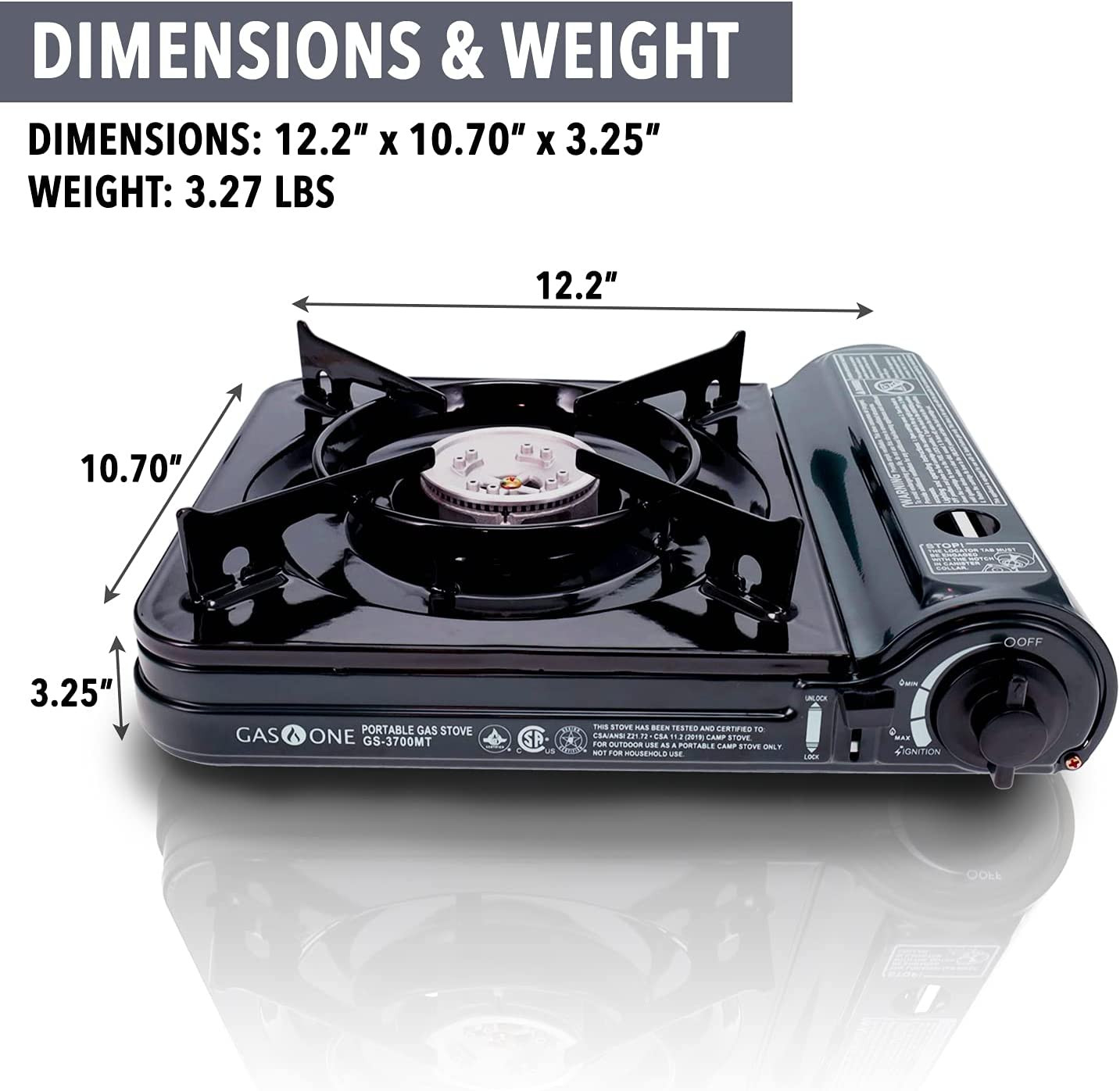 NEW 10,000 BTU CSA List Portable Butane Gas Stove with Carrying Case CSA Listed-