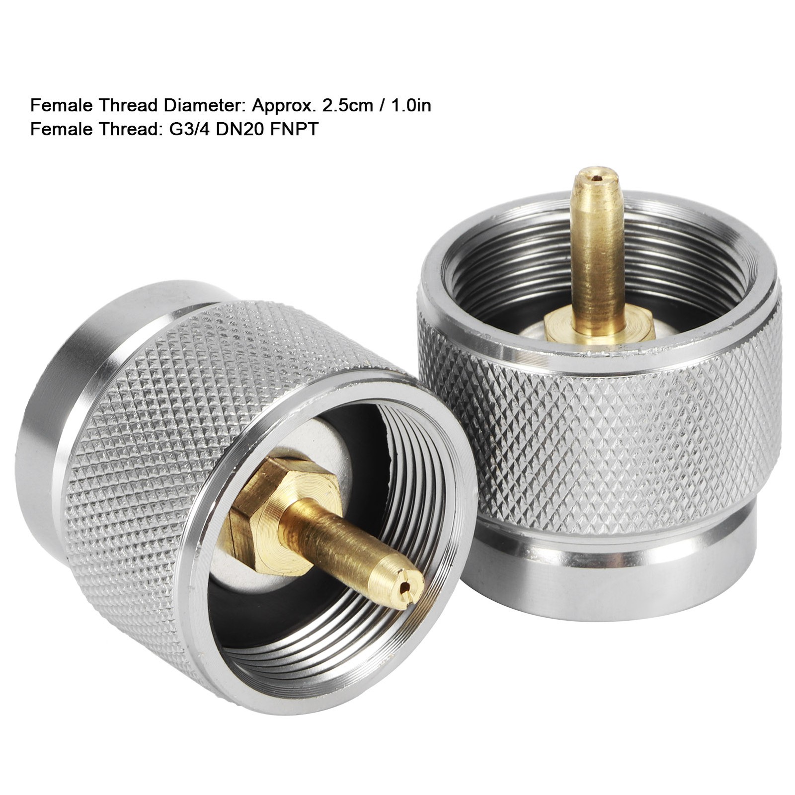 2Pcs G3/4 DN20 FNPT Outdoor Camping Stove Flat Tanks Converter Gas Charging