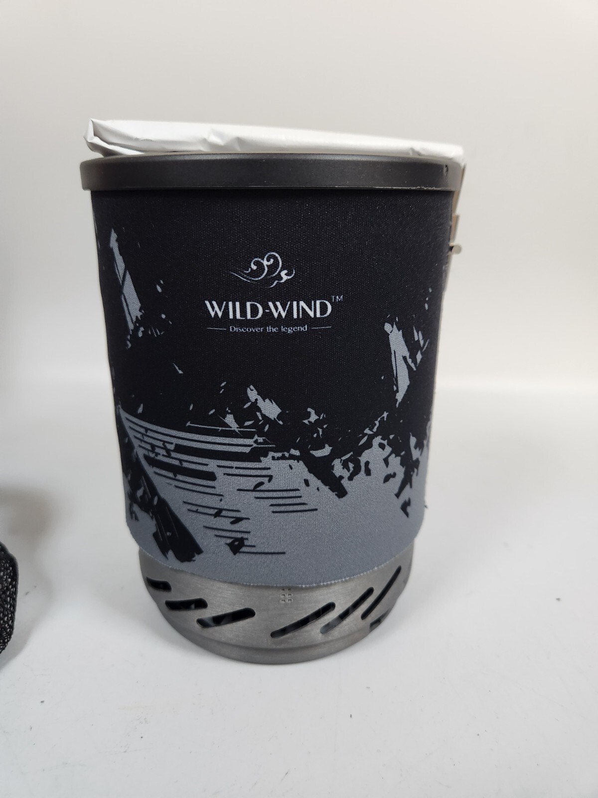 Portable Backpacking Stove WILD-WIND X0 Lightweight 1 Liter Pot (black/grey)