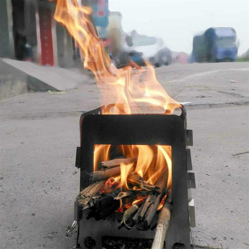 Diret Folding Wood Stove Pocket Alcohol Stove Outdoor Cooking Camping Backpacki