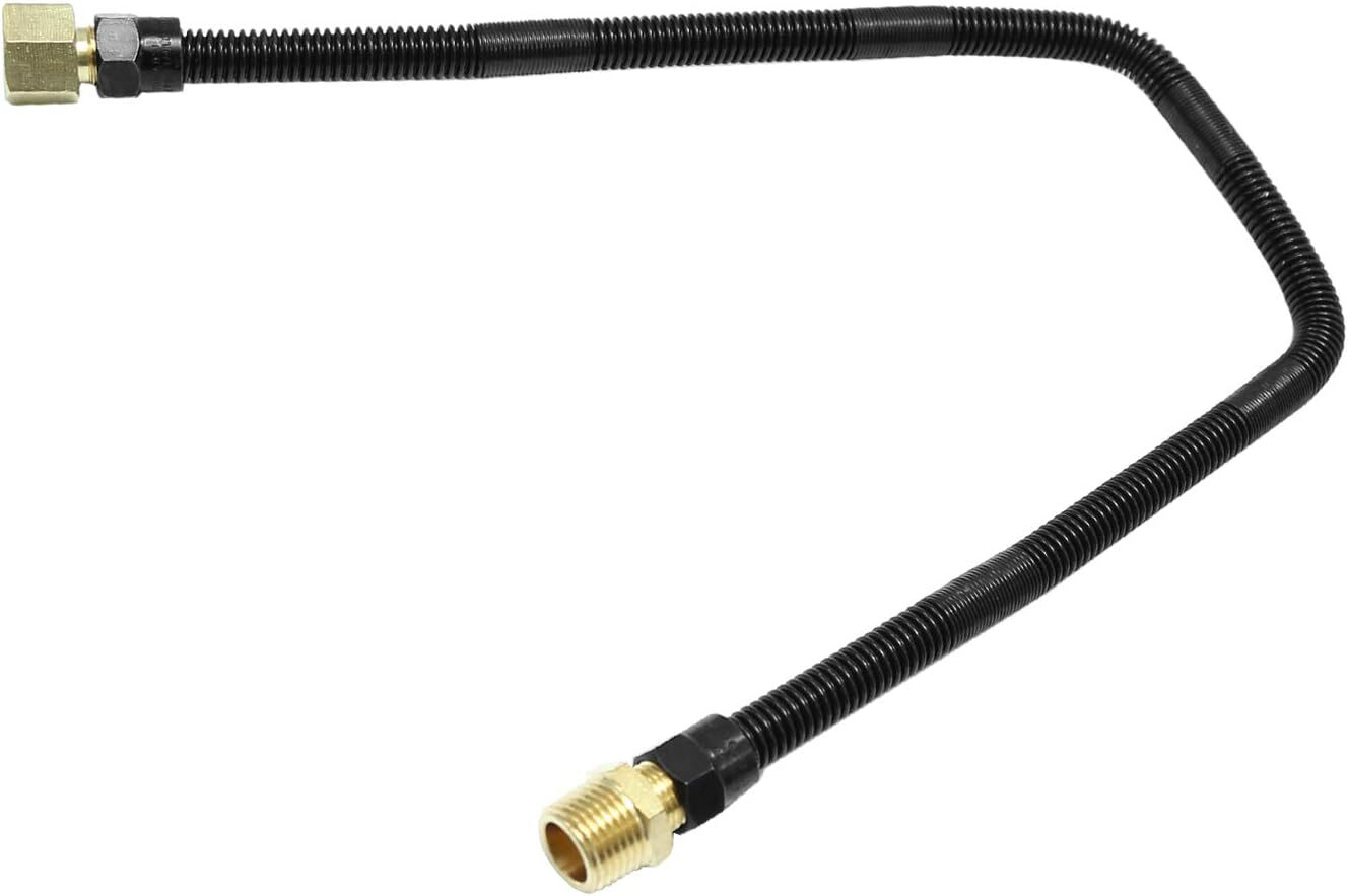 1/2″ OD x 3/8″ ID 24″ Whistle Free Flexible Flex Gas Line Hose with Black