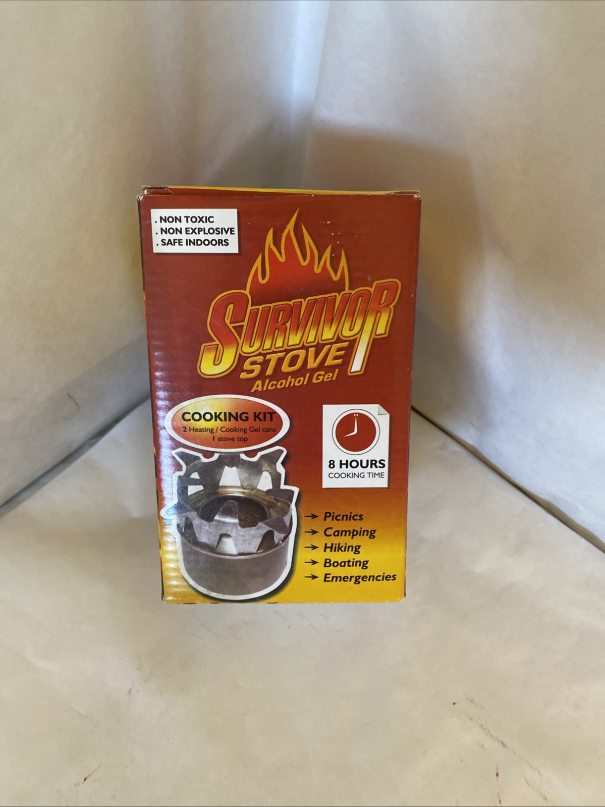 Survivor Stove Alcohol Gel Portable Camping Stove Kit Non Toxic Non Explosive