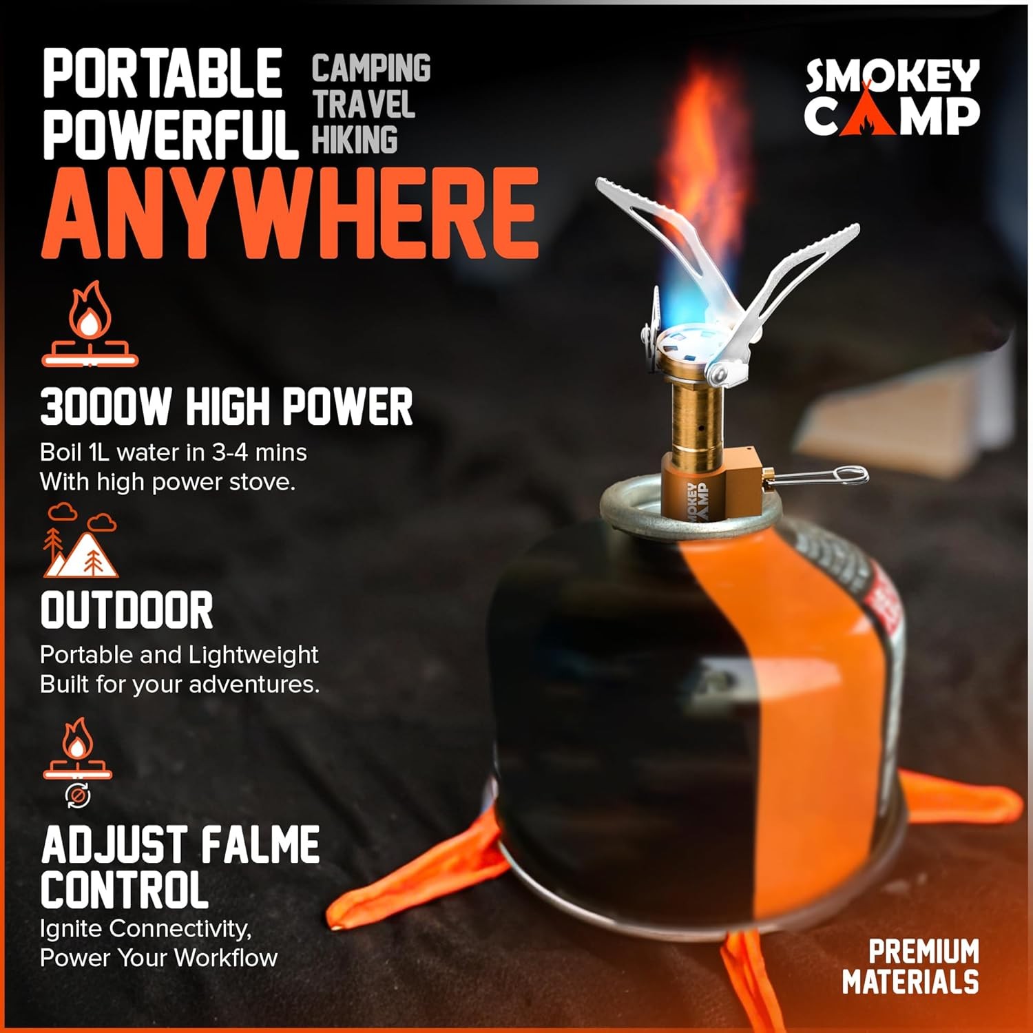 Mini 3000W Camping Stove, Ultralight Backpacking Camp Stove with a Carrying…