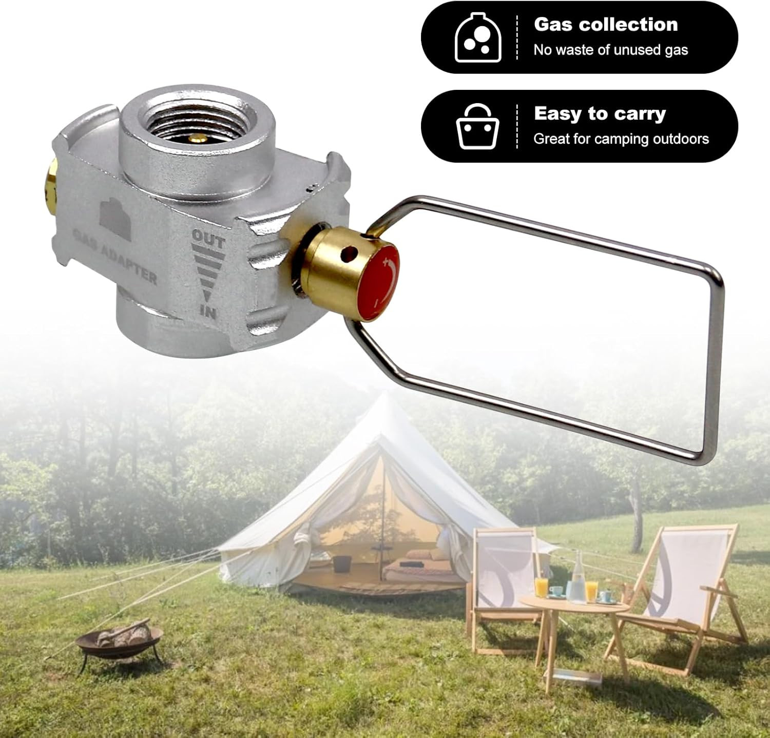 Backpacking Fuel Transfer Device Gas Canister Refill Adapter, Portable Outdoor G