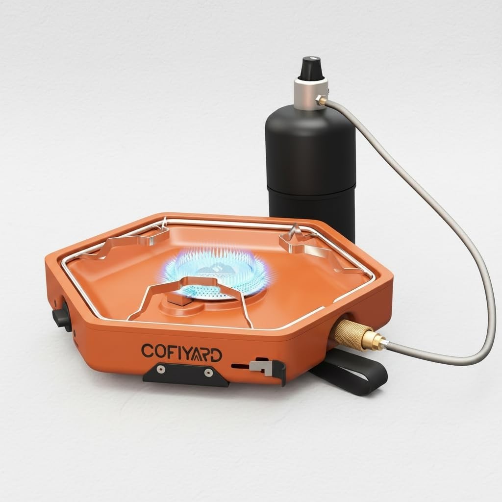 1-Burner Propane Stove Portable Camping Stove W/ Carry Strap Backpacking Camp
