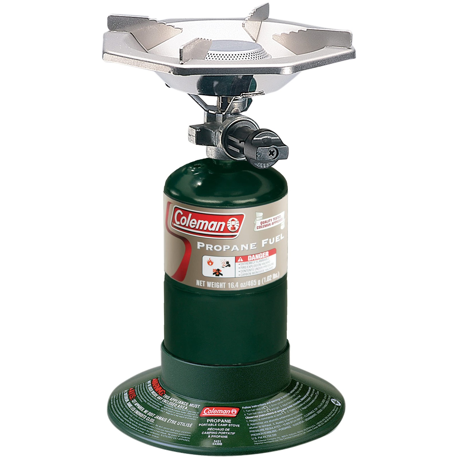 Coleman BottleTop Propane Stove with 6.62″ H x 7.81″ W x 7.75″ L, Green