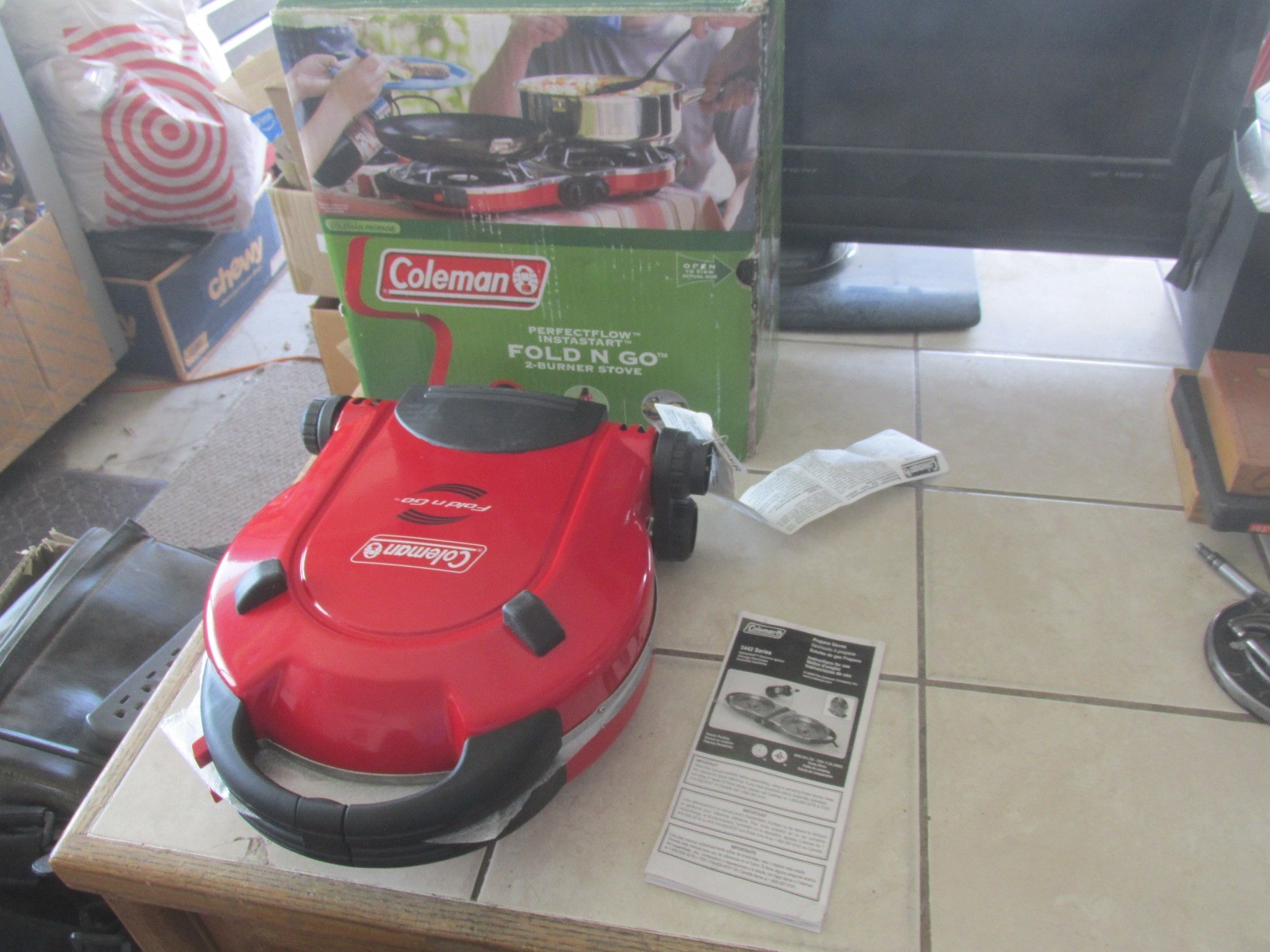 Coleman Fold N Go Propane Camping 2 Burners Stove New In Box With Instructions