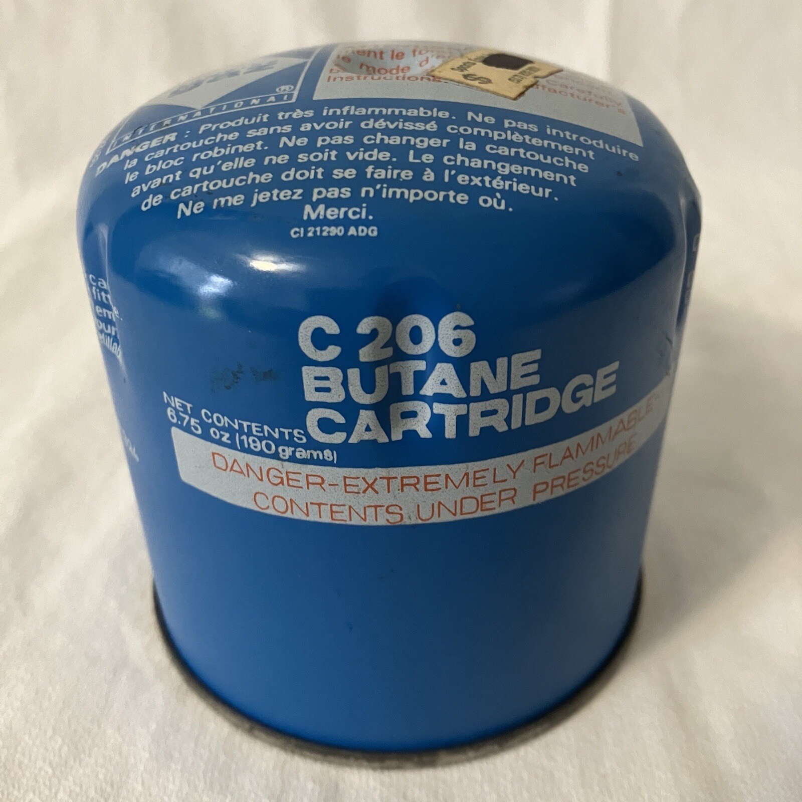 Vintage Camping Gaz C 206 6.75 OZ Fuel Cartridge/Can Propane/Butane NOS (READ)