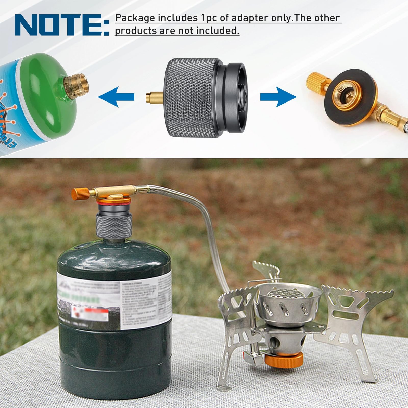 Xastro Propane to Butane Adapter Camping Stove Adapter 1Lb Outdoor Propane Small