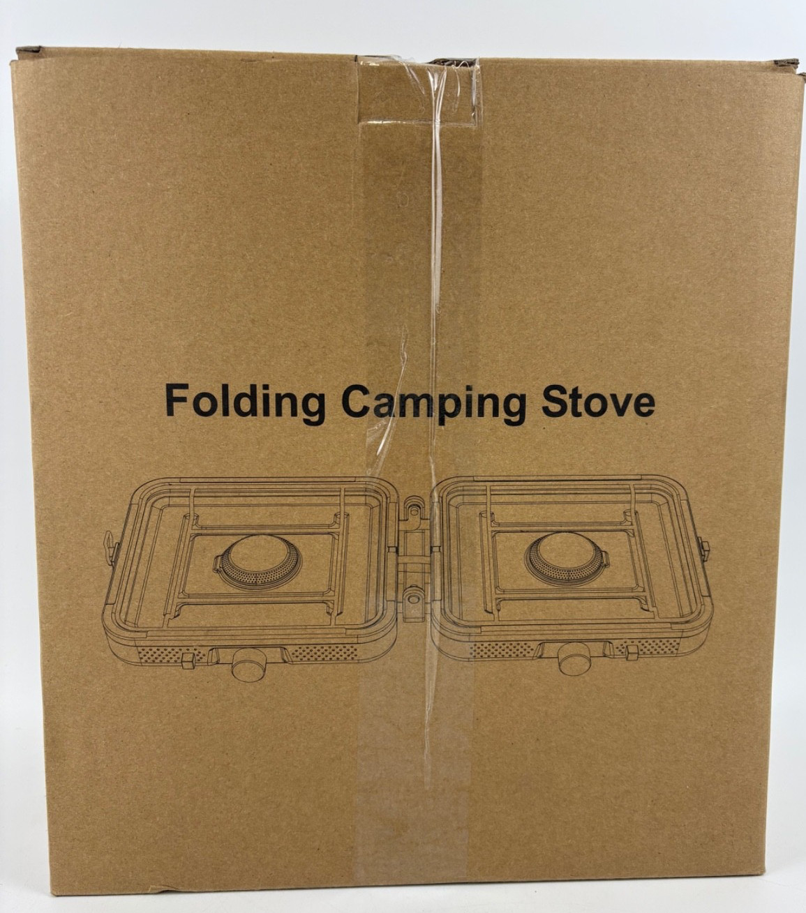 Portable Propane 2-Burner Foldable Camping Stove with Griddle and Carrying Bag