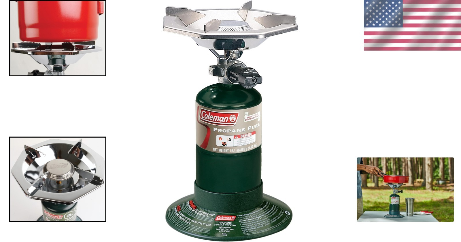 Compact & Efficient 10,000 BTU Propane Stove with Wind Baffles for Campers
