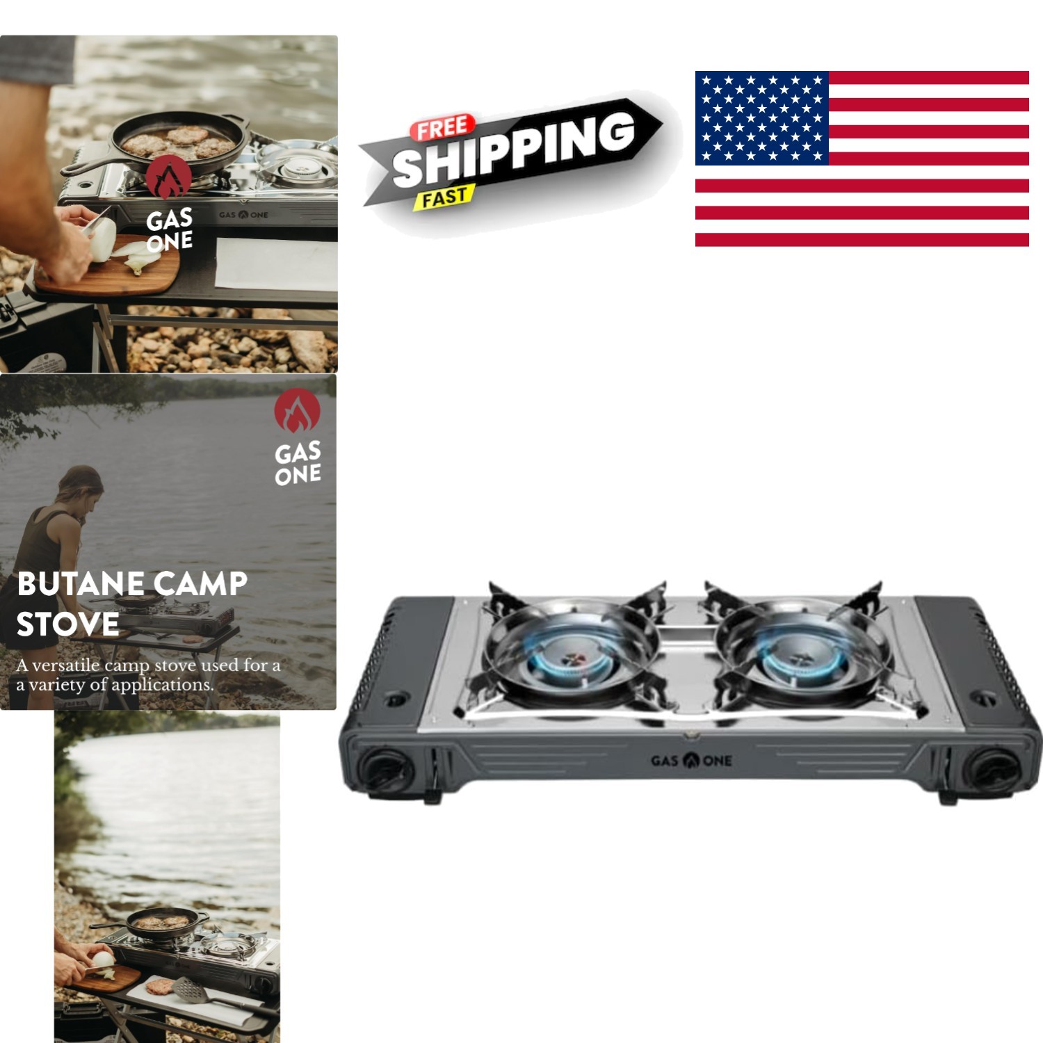 Emergency Preparedness Camp Stove 2 Burners 15300 BTU with Durable Carrying Case