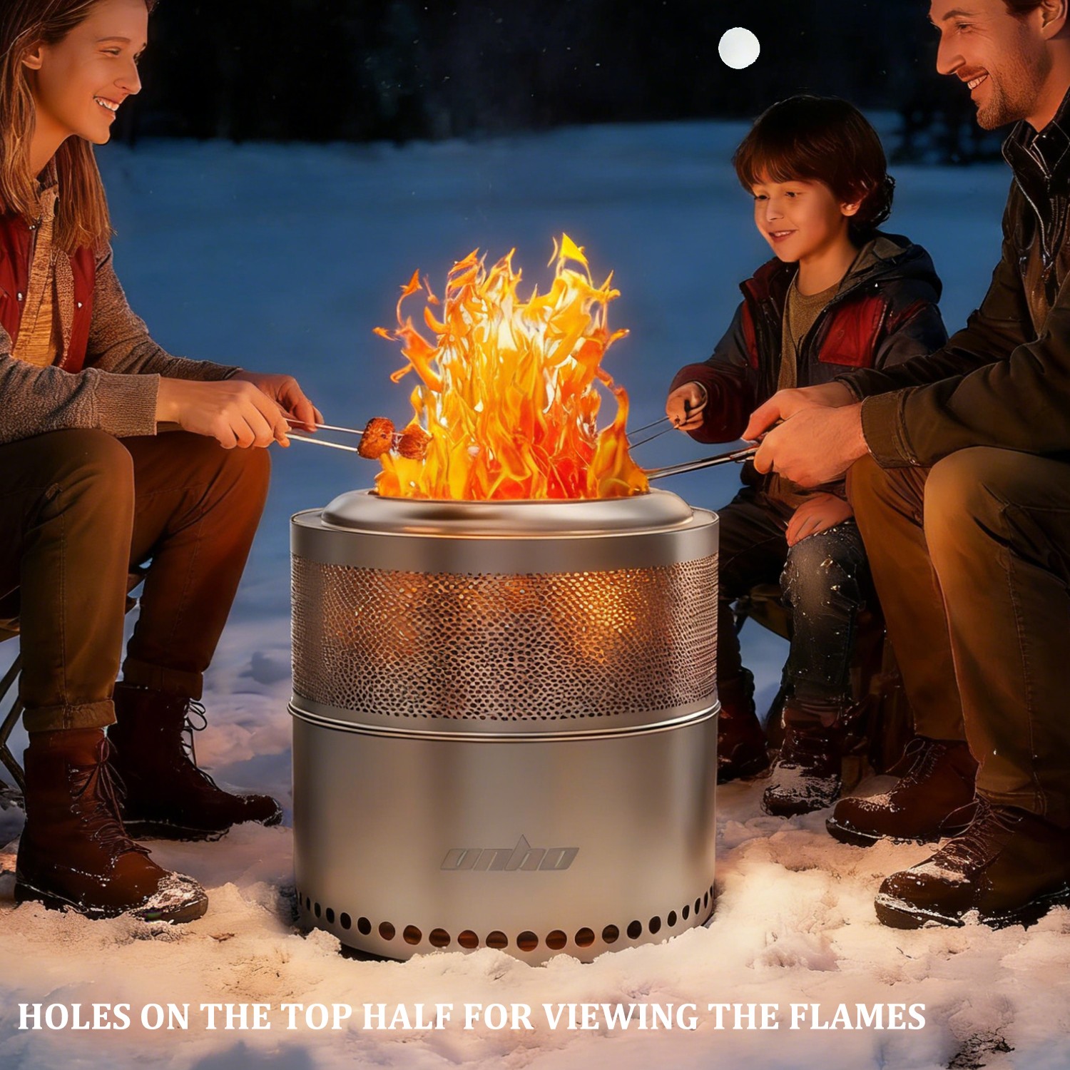 Taller Smokeless Fire Pits 20” Stainless Steel Wood Burning Stove + Travel Bag