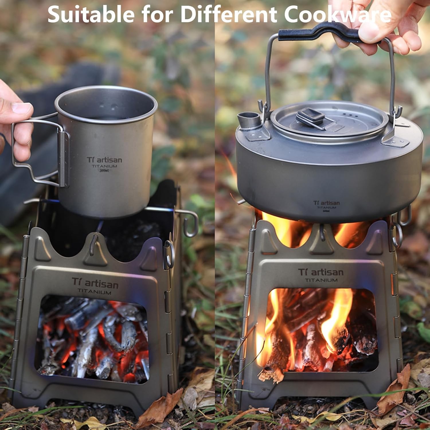 Titanium Wood Burning Stove Foldable Camping Backpacking Stove Portable Wood Alc
