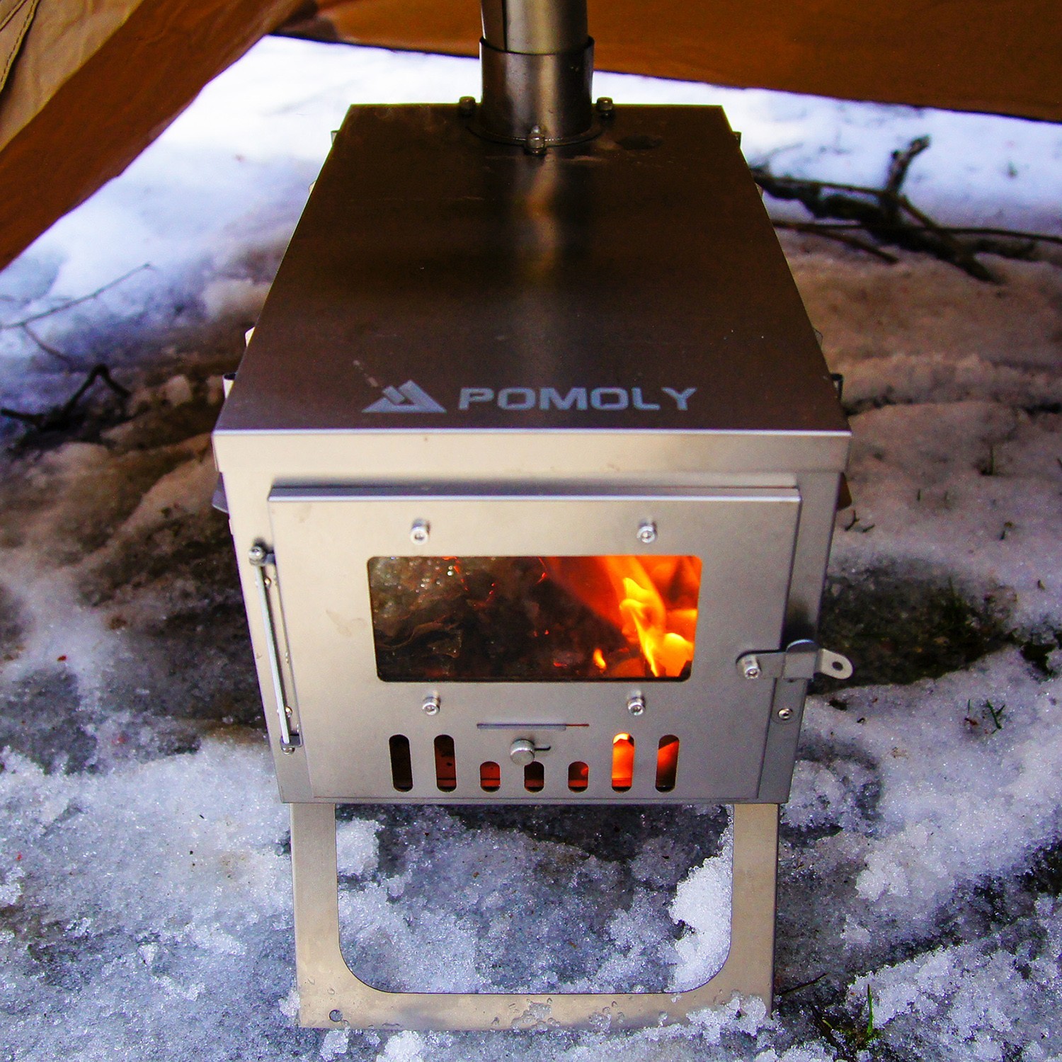 POMOLY Ti 0.6 Camping Wood Stove Portable Lightweight Titanium Stove for Hiking
