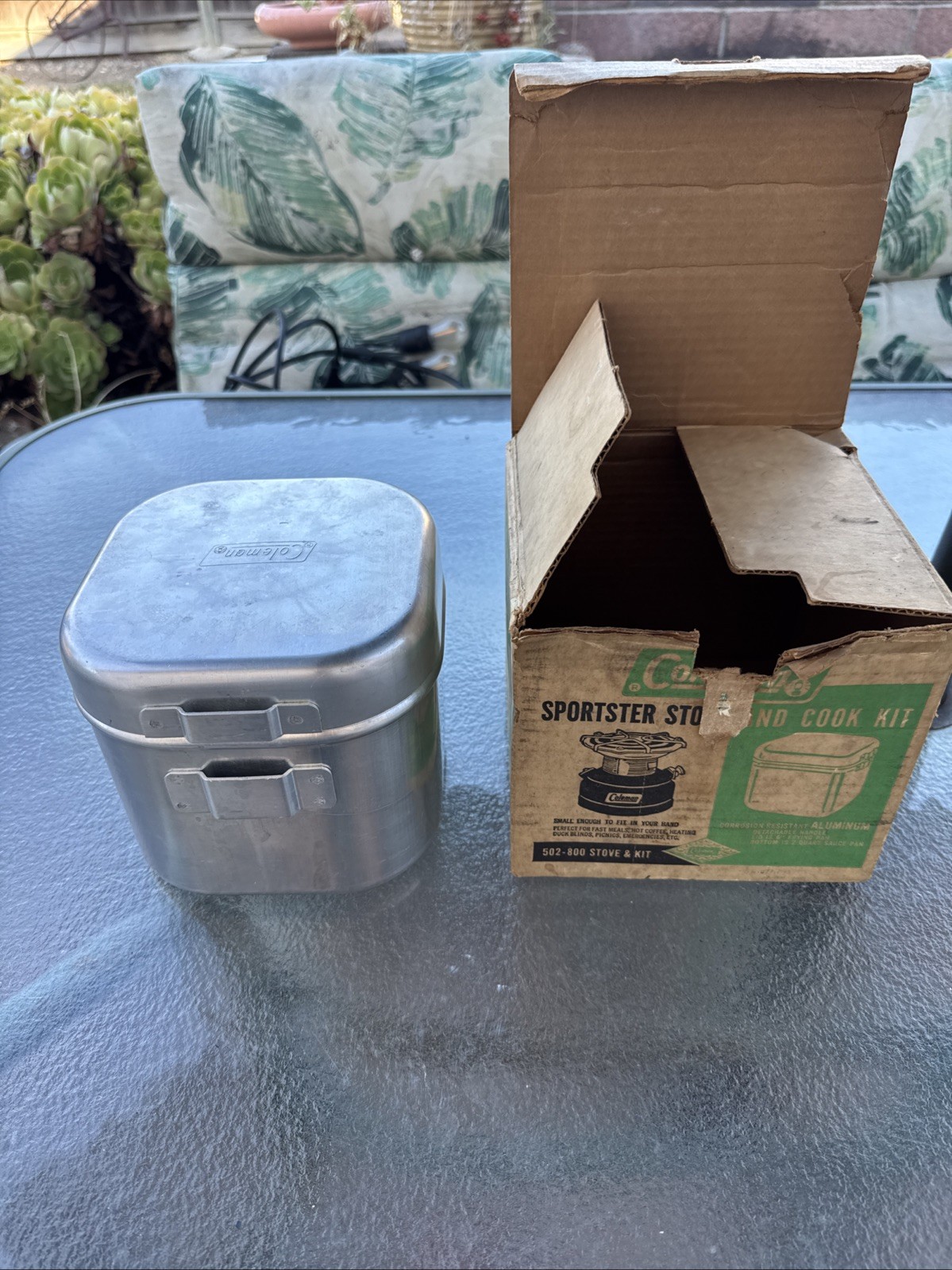 Vintage Coleman Sportster Cook Kit 502-800 Single Burner Green Camp Stove