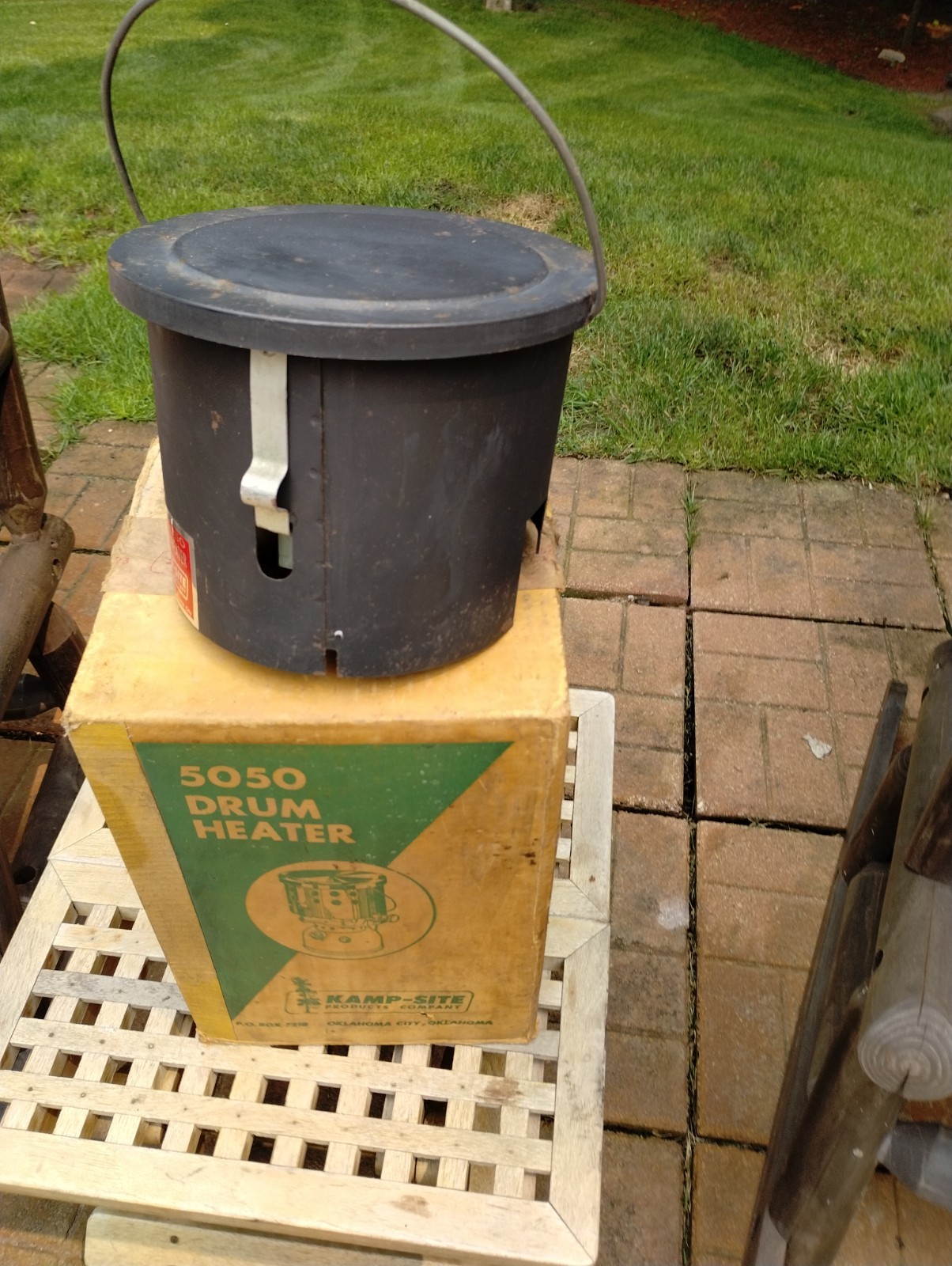 VINTAGE KAMP-SITE 5050 DRUM HEATER FOR COLEMAN 500 SERIES STOVES RARE W/BOX