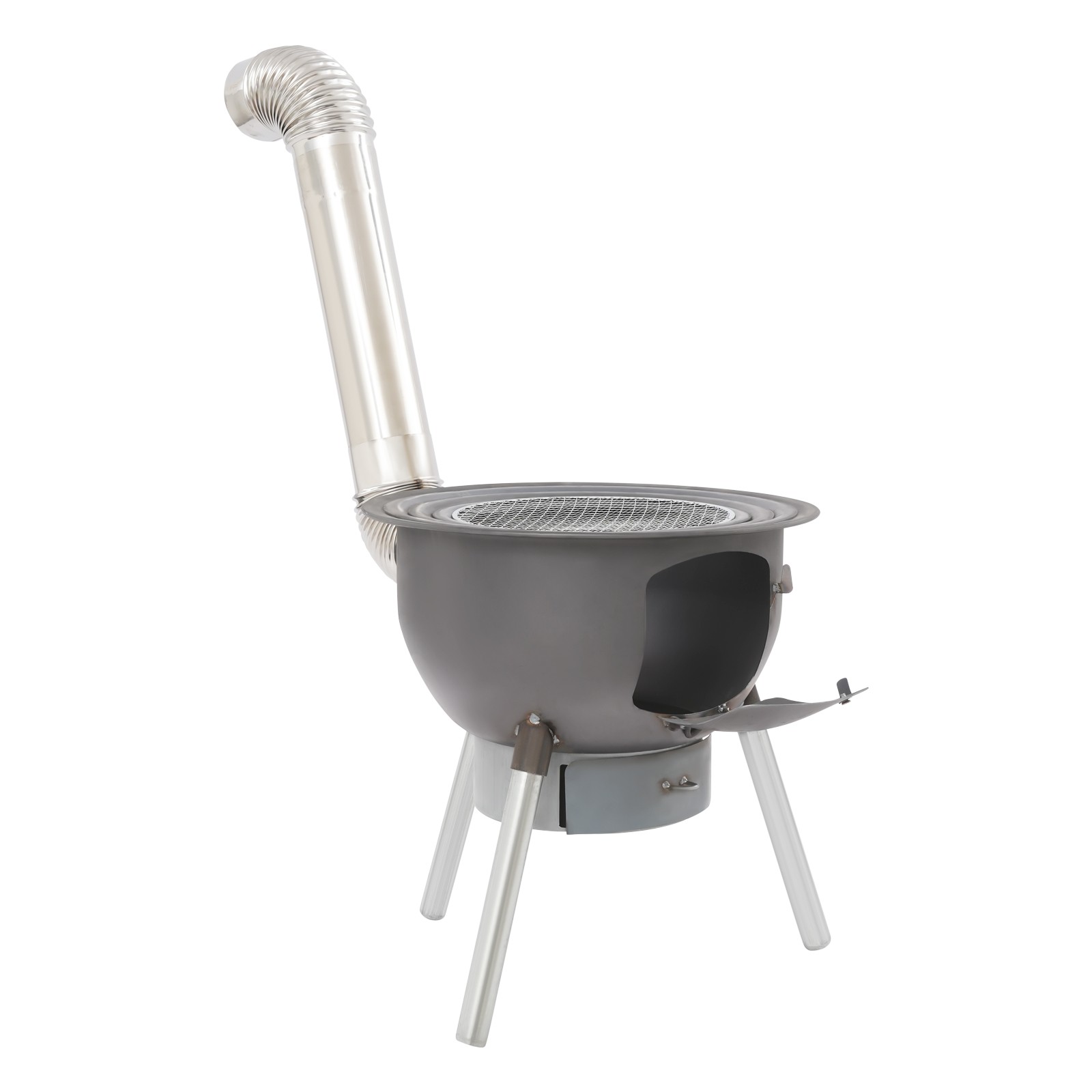 Wood Stove Portable Camping Wood Burning Stove with Chimney Pipe BBQ Stove New！