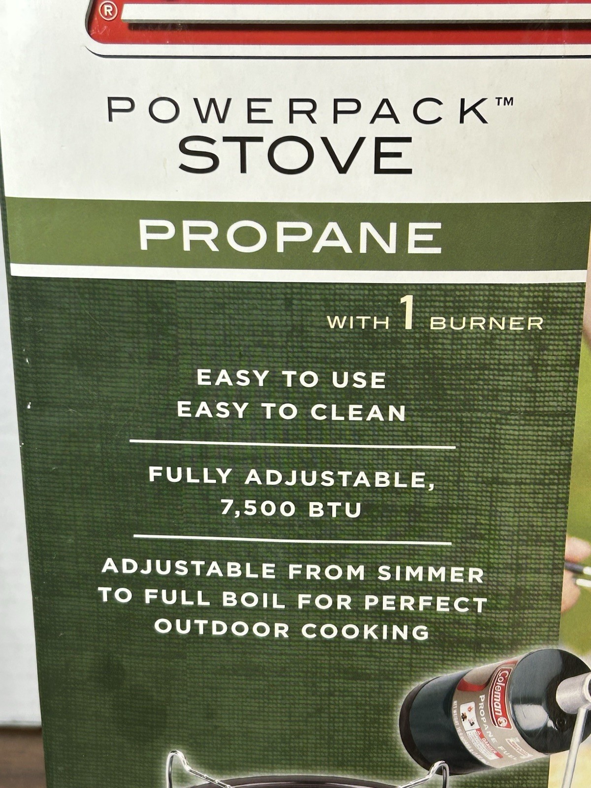 Coleman PowerPack Propane Gas Camping Stove 1-Burner Portable Stove 7500 BTU