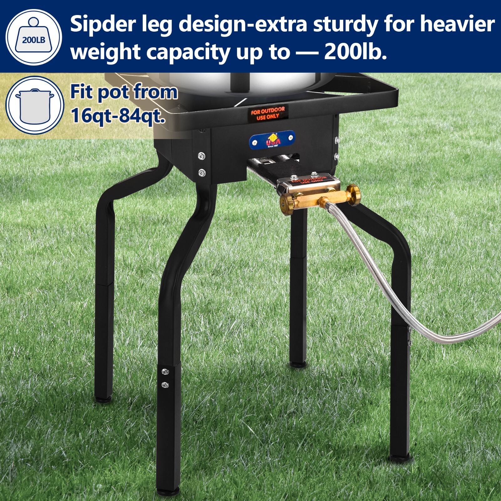 High BTU Single Propane Burner For Outdoor Cooking Gas Camp Stove