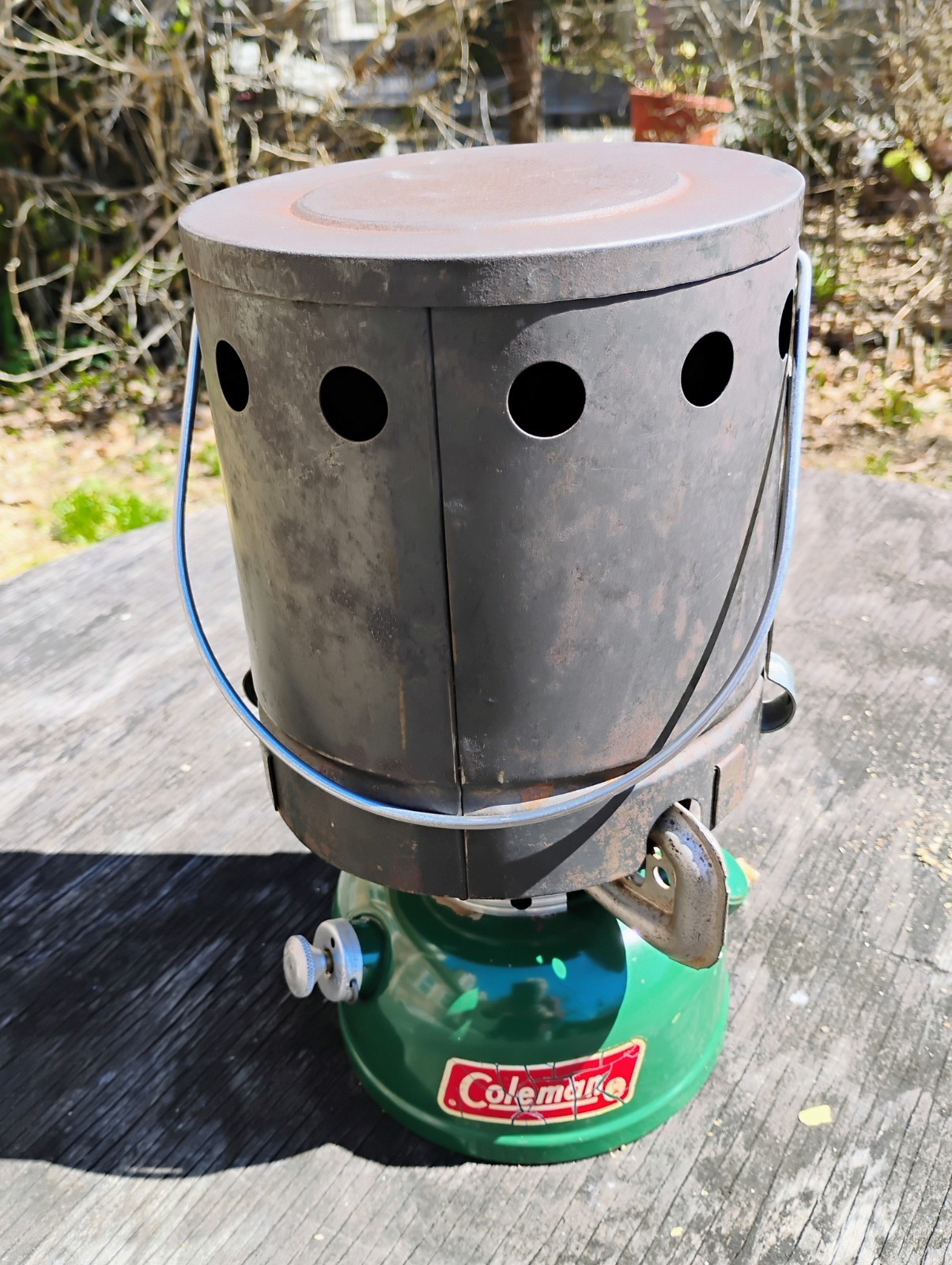 Vintage 6/80 Coleman 502-700 Sportster Camp Stove & Heat Drum 502-952 – Working
