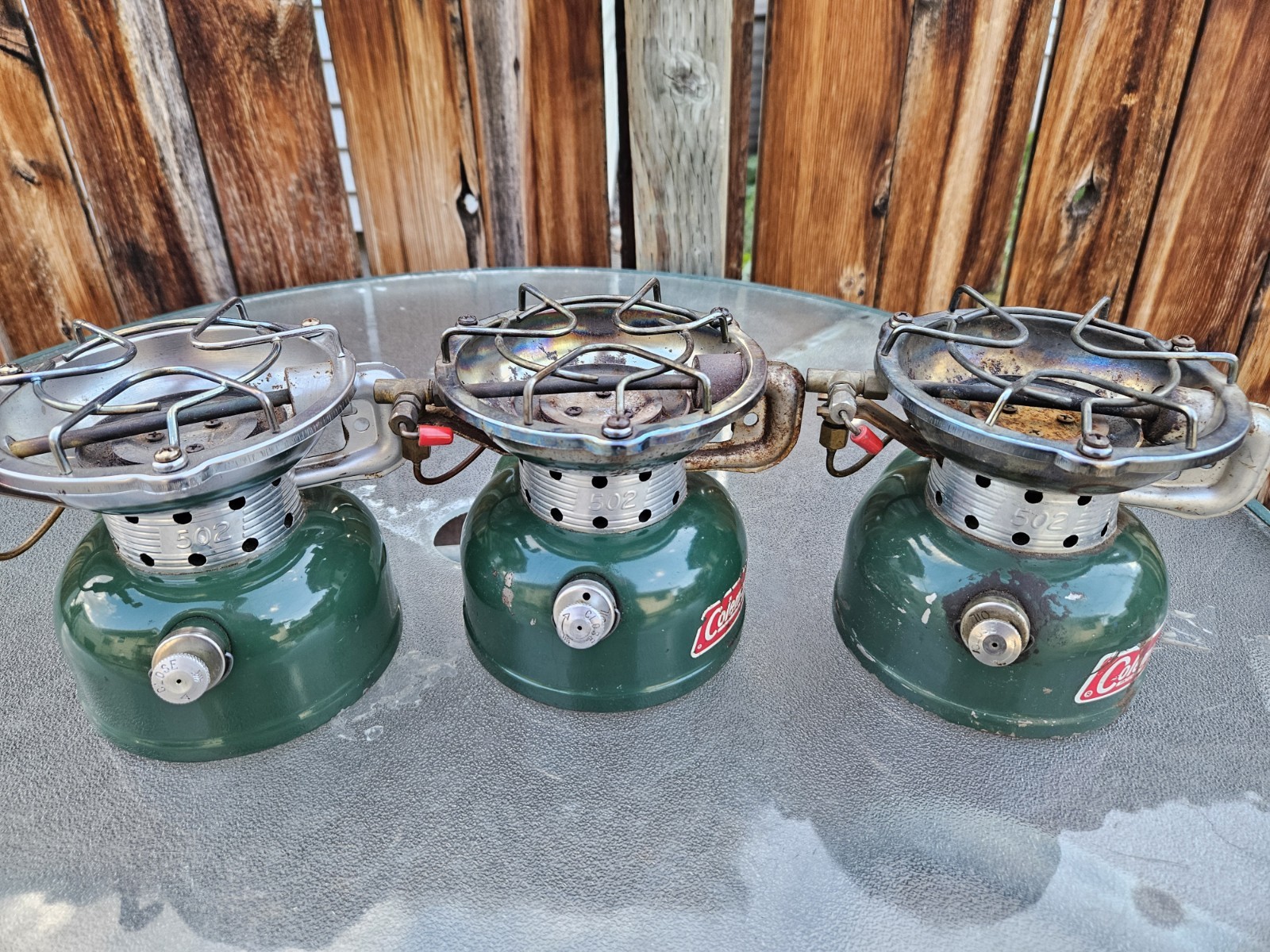 Lot of 3 Vintage Coleman 502 Single Burner Stoves