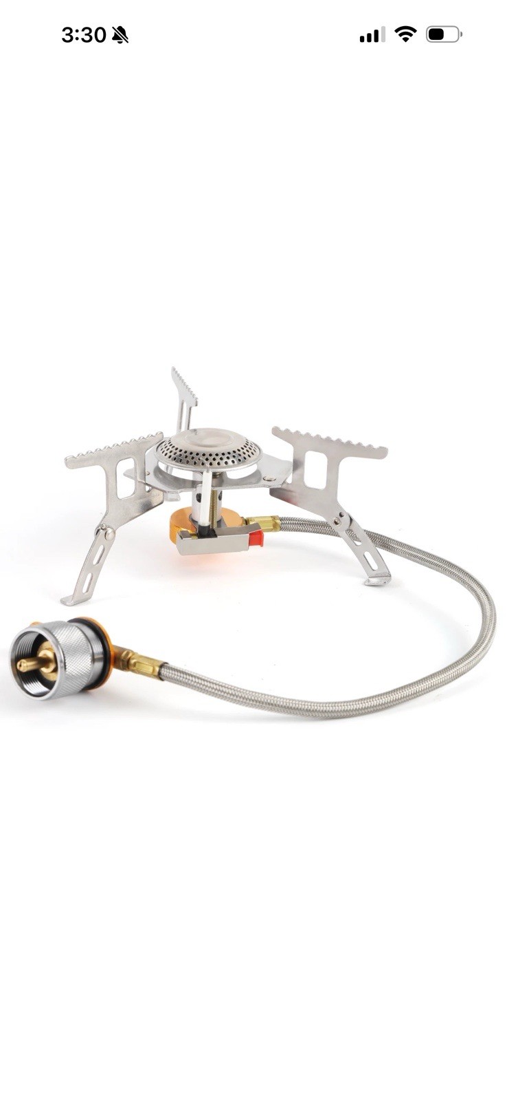 Butane Propane Burner Portable Gas Camping Stove w/Adapter Outdoor Hiking Picnic