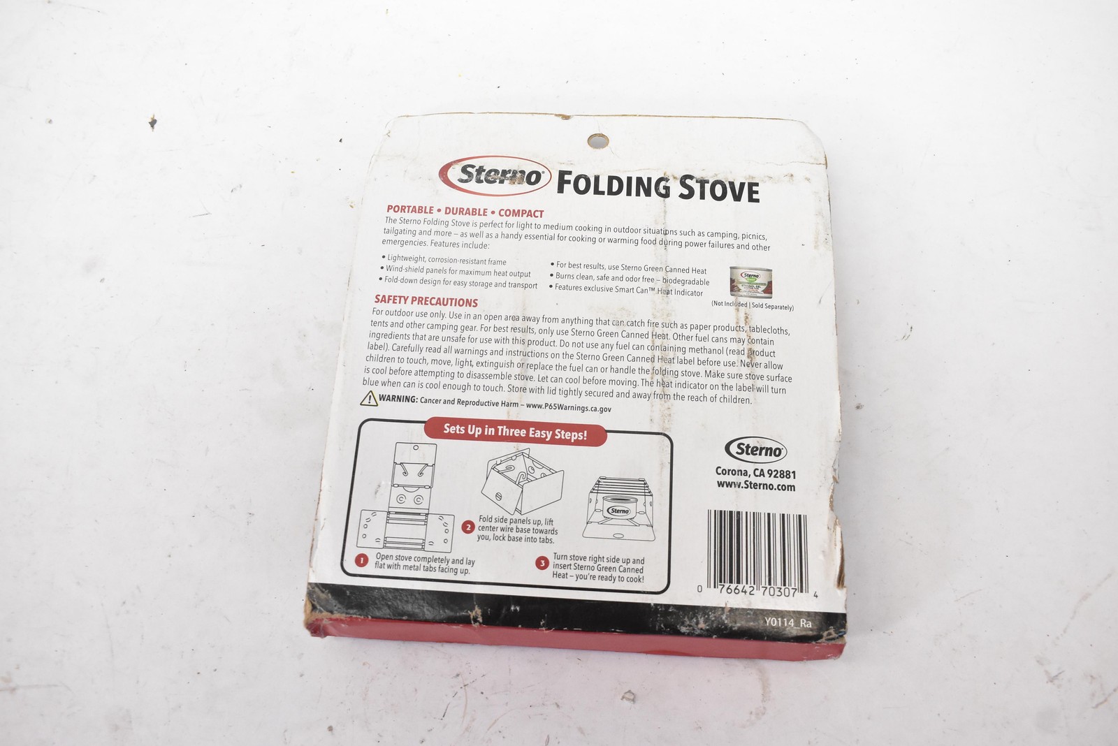 Sterno Folding Stove Compact Silver 1 Burner Foldable Camping Indoor Outdoor