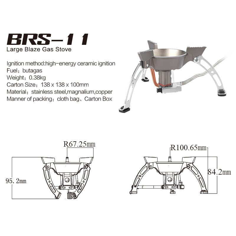 BRS Outdoor Portable Picnic Gas Stove Foldable Camping Hiking Cooker Mini Burner
