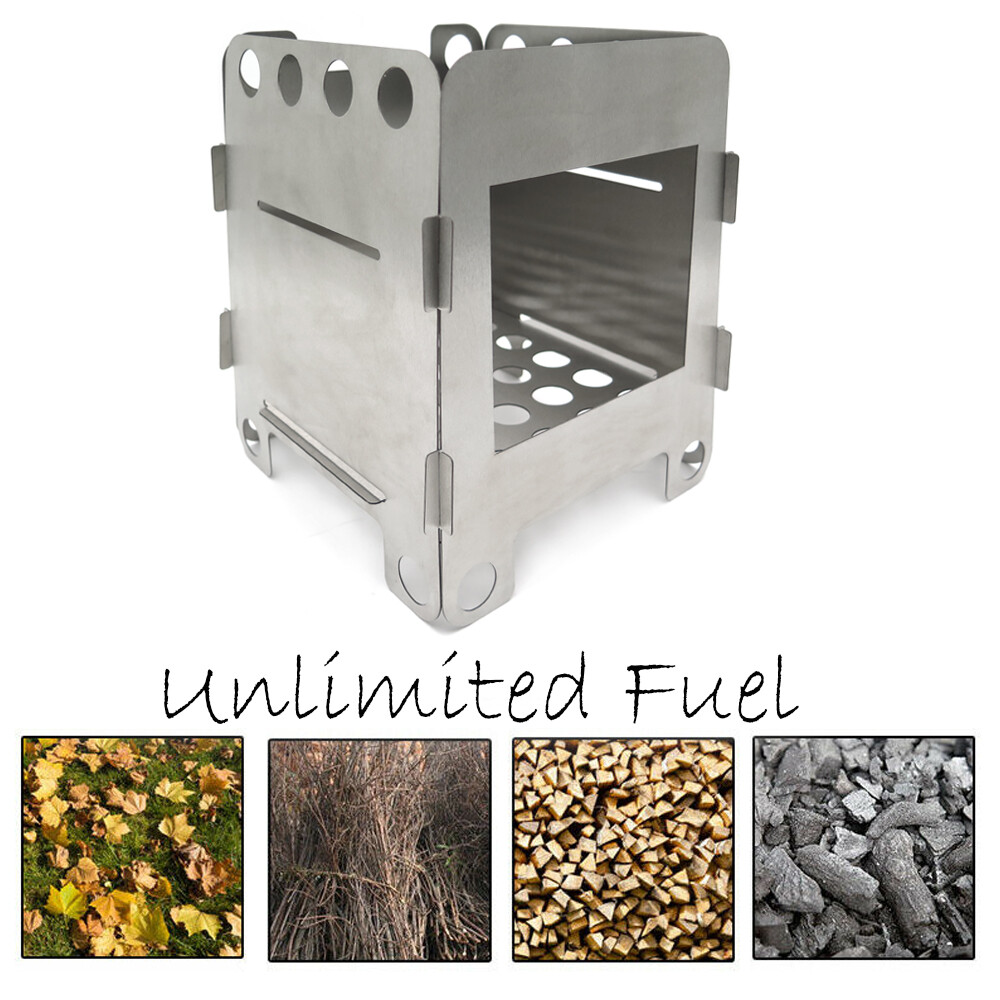 Camping Wood Stove Portable Outdoor Folding Wood Stove Charcoal Chimney Starter