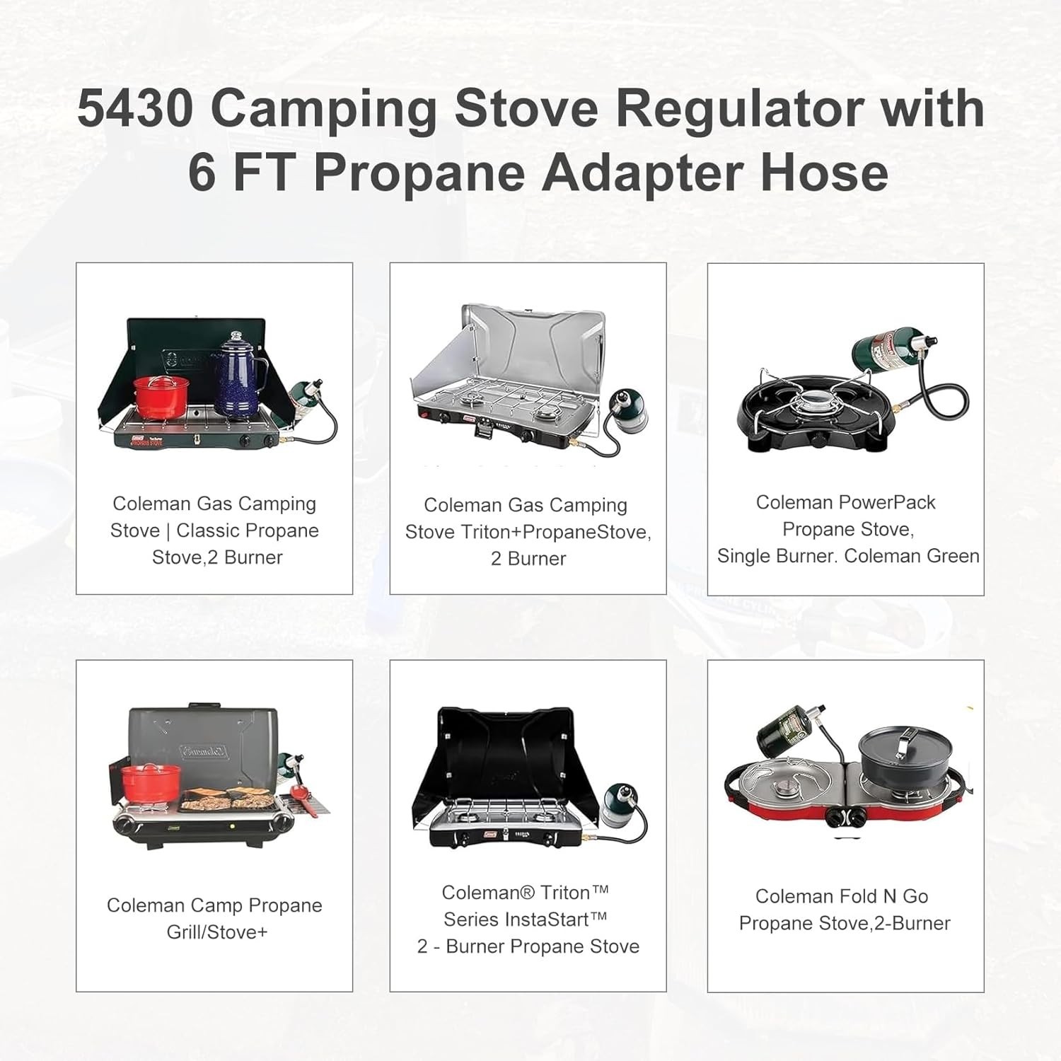 Thaekuns 5430 Camping Stove Regulator with 6 FT Propane Adapter Hose black