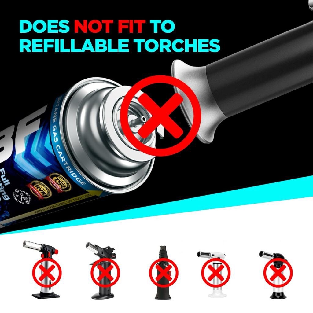 Butane Fuel, Pure-Refined, 8oz, For All Camping Stoves Compatible With 8oz Cans