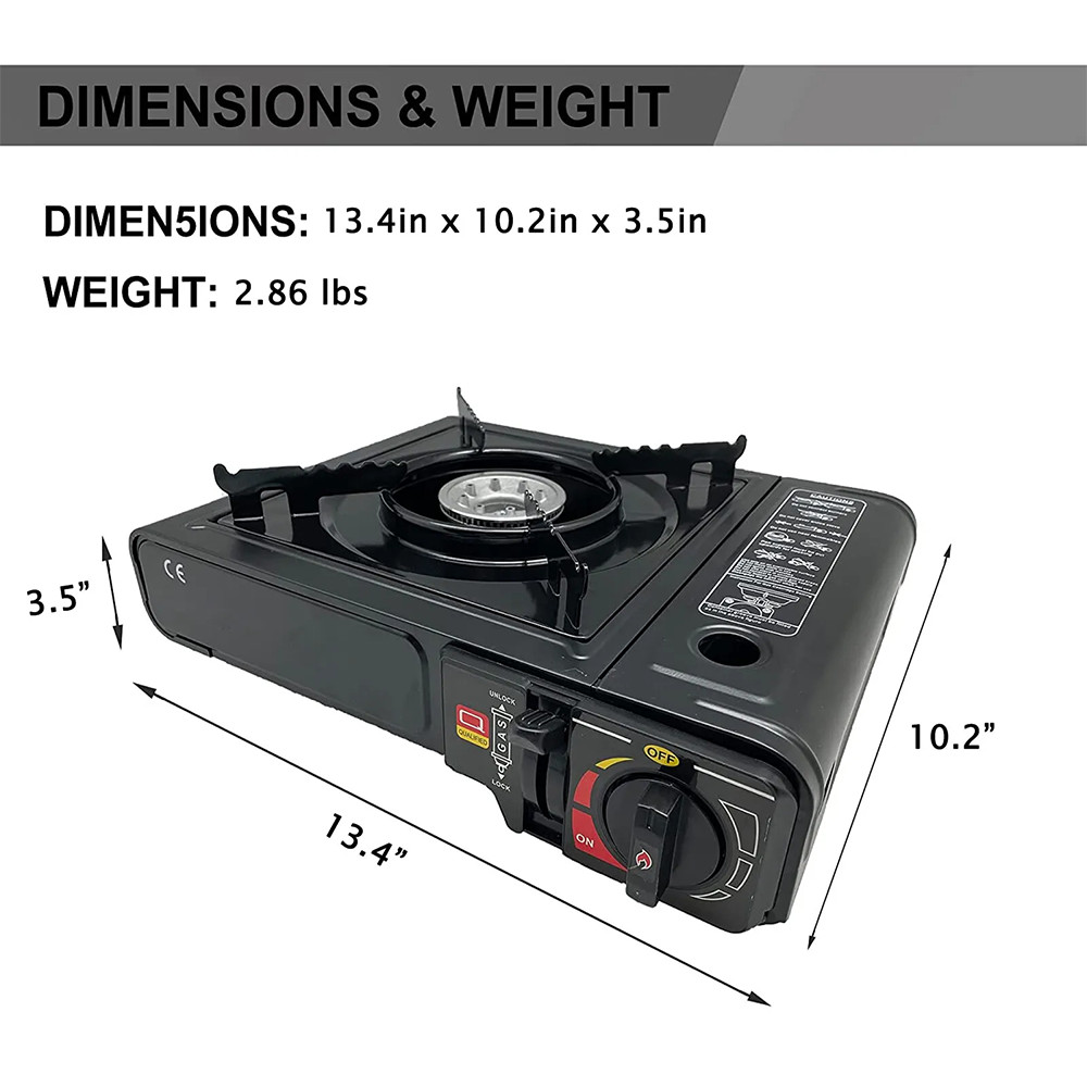 3000W Camping Stove Propane&Butane Windproof Fire Dual Fuel Brass.Cooking Burner