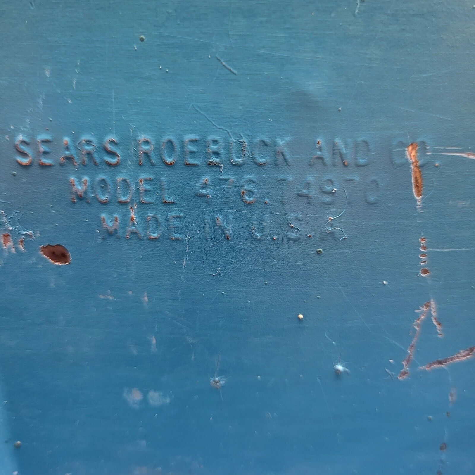 Vintage Sears 476.74970 Two Burner Camp Stove with Tank Blue Yellow Dated 1/66
