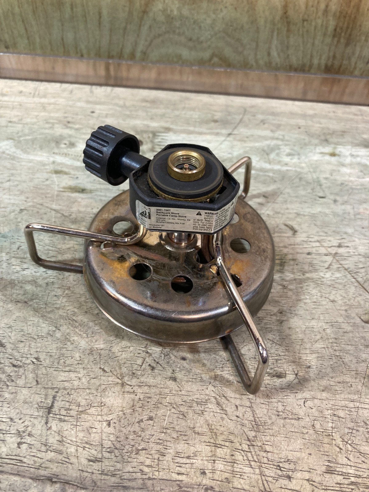 Older Coleman Peak One 3001-700T one burner backpacking stove butane/propane