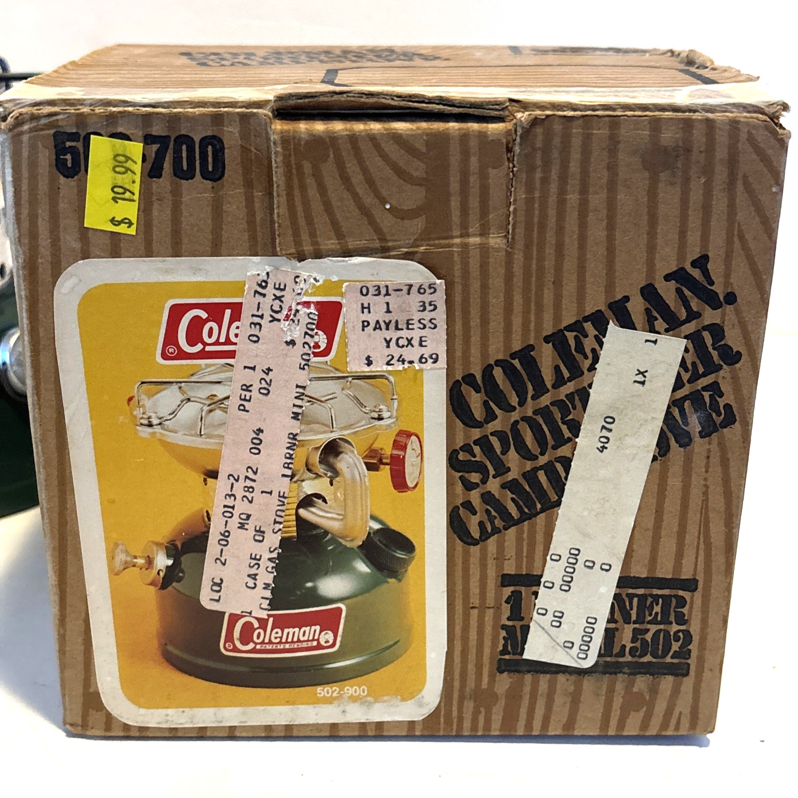 Vintage Coleman 502-700 Sportster Camping Stove w/ Box & Manual Green Made USA