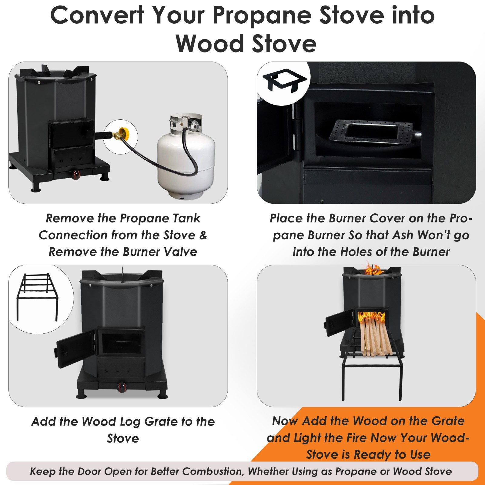 Camping Stove – Outdoor Portable Wood Burning Rocket Stove – Carbon Steel