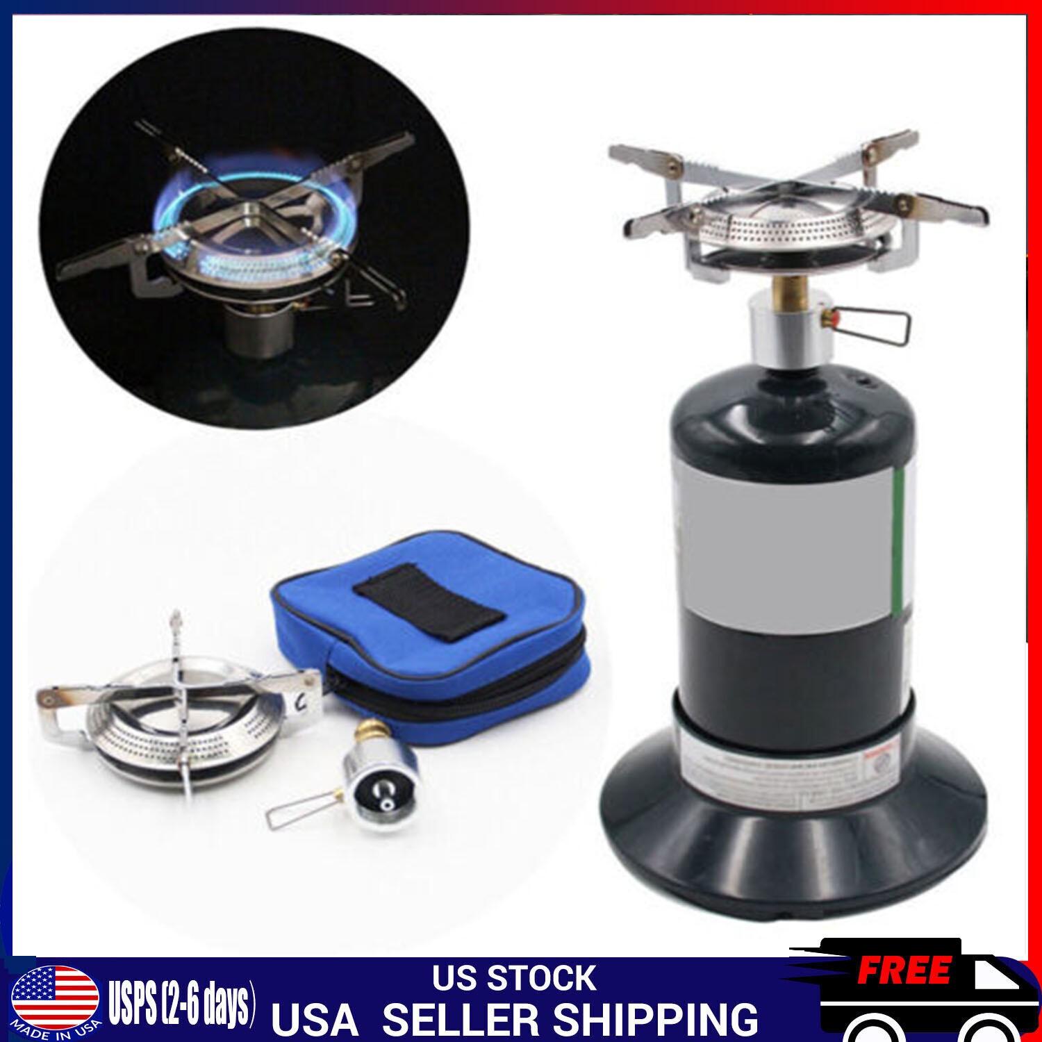 Portable Gas Propane Stove Outdoor Camping Butane Hiking Picnic Burner CookingUS
