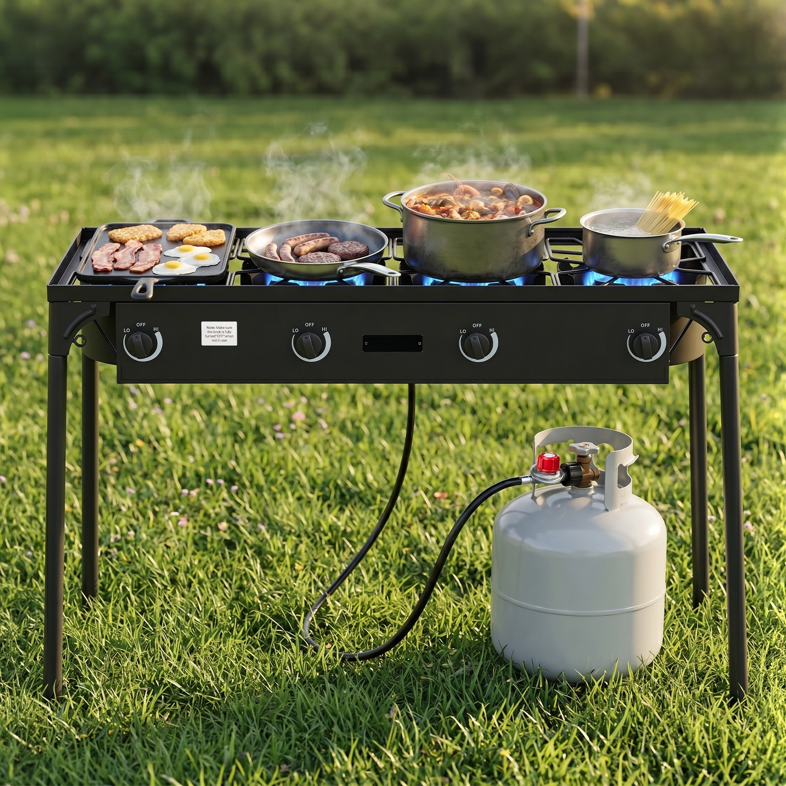 Portable 1-4 Burners Propane Gas Stove for Outdoor Camping Stove BBQ Grill