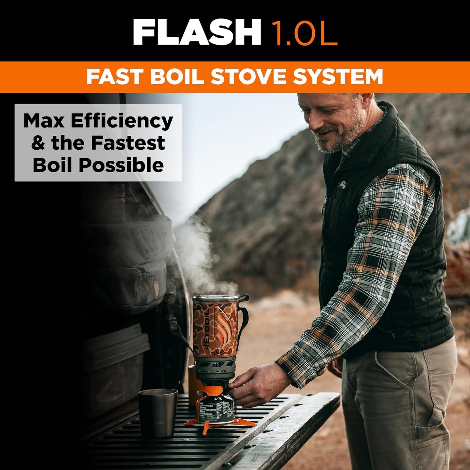 Jetboil Flash 1.0L Camping Backpacking Stove Cooking System Propane/Isobutane