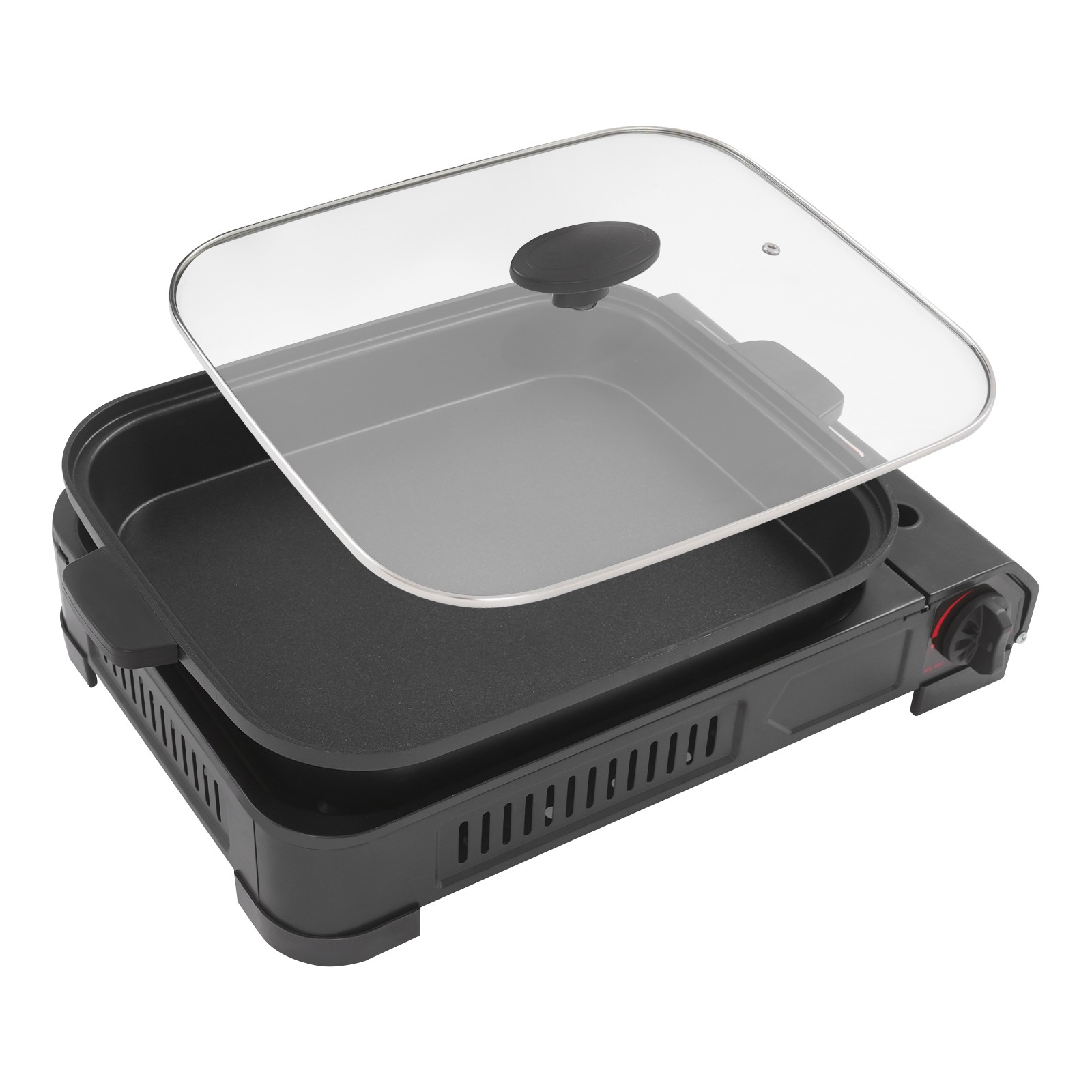 Portable Butane Stove with Grill Pan Camping Gas Stove Gas Grill Stove