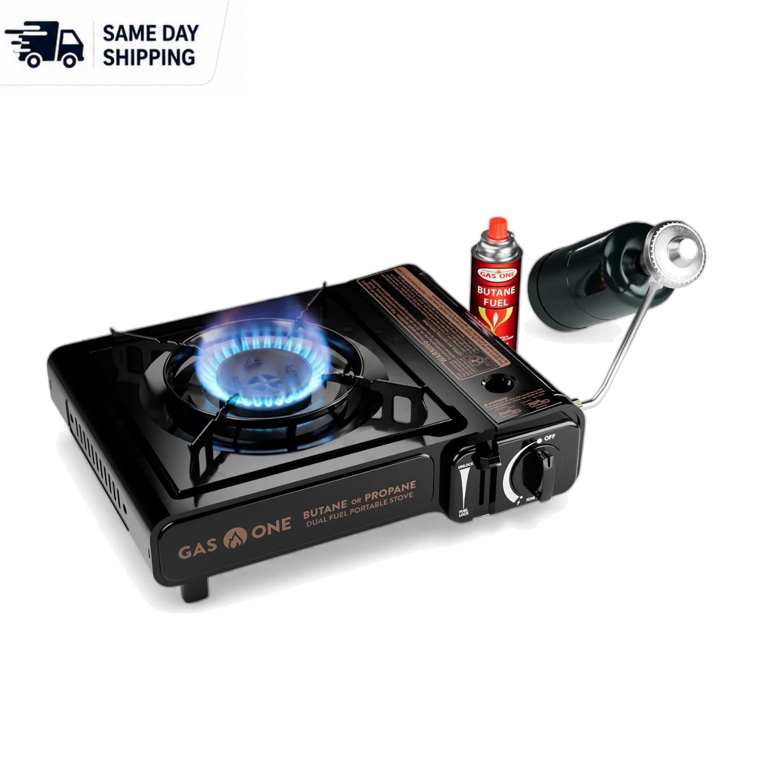 10,000 BTU Dual Fuel Camp Stove – Portable butane & propane Grill with Carry …