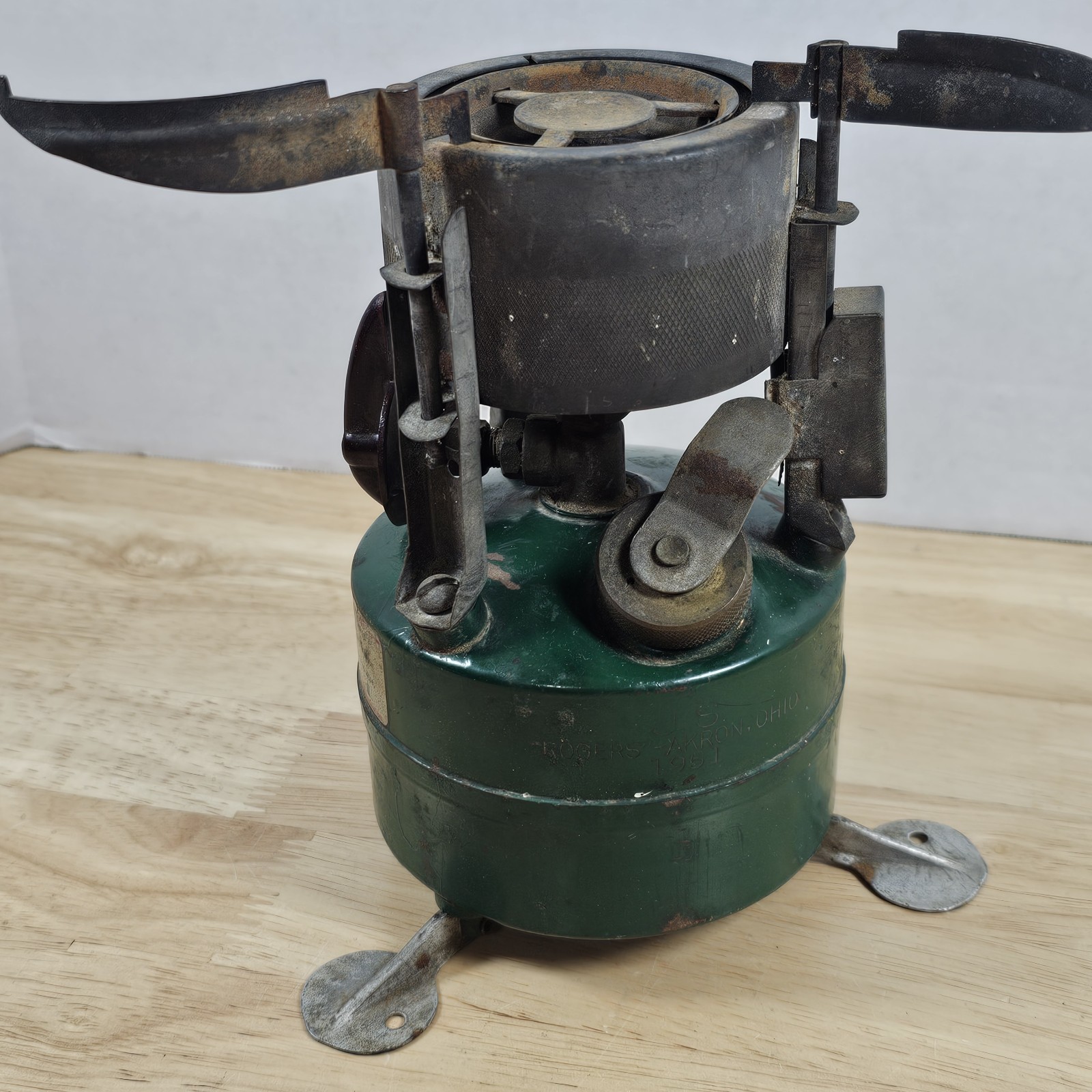 Vtg US Military Rogers Akron Ohio 1951 Single Burner Camp Stove M-1950 Untested