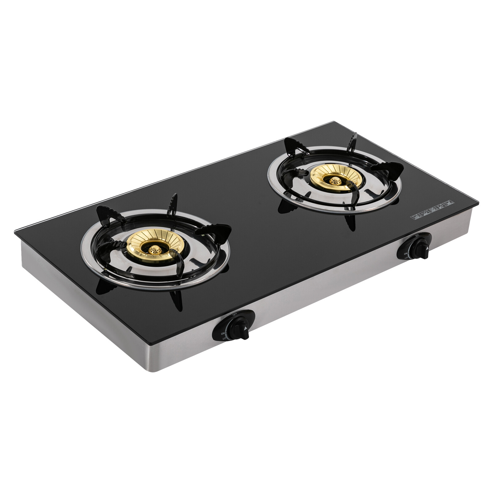New Portable Auto Ignition LPG Stove 2-burner Gas Stove Countertop 2.5KW/h Black