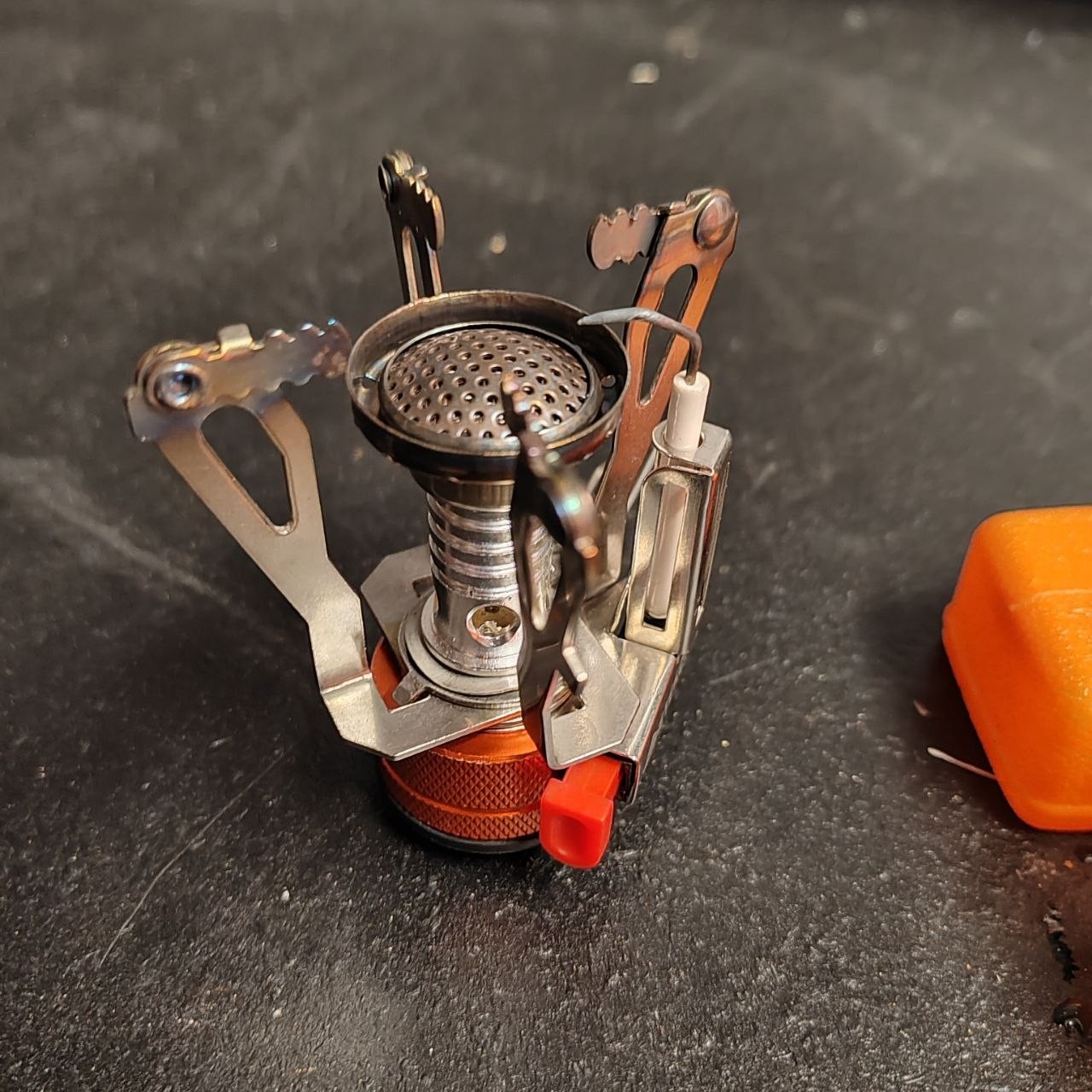 Portable Camping Gas Stove Mini Backpacking Burner Piezo Ignition w/ Hard Case