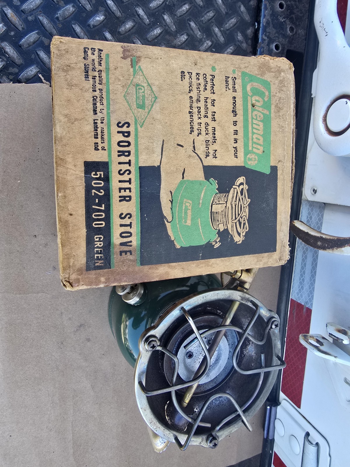 Vintage Coleman 502 Sportster Stove 12-1964 Single Burner Camp Stove Untested