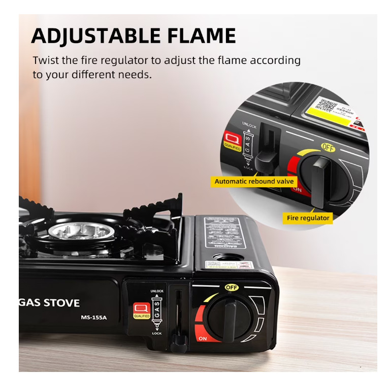 Outdoor Portable 2900W Camping Stove Adjustable Fire Cooker with Storage Box